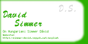 david simmer business card